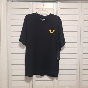 NWT MEN’S TRUE RELIGION Bright HS BUDDHA GRAPHIC  Crew Neck BLACK T SHIRT L